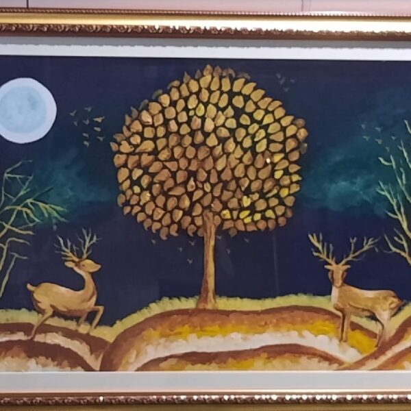 Glass and Golden frame Painting