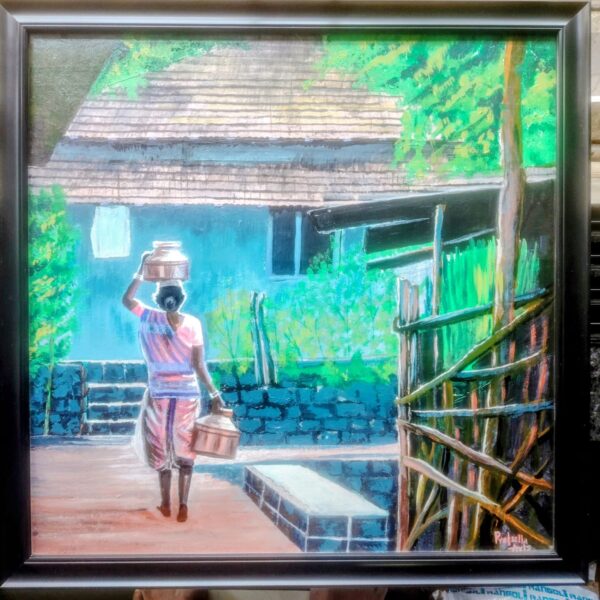Village Scene Painting
