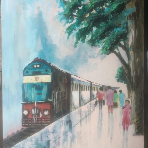 Train view on the platform