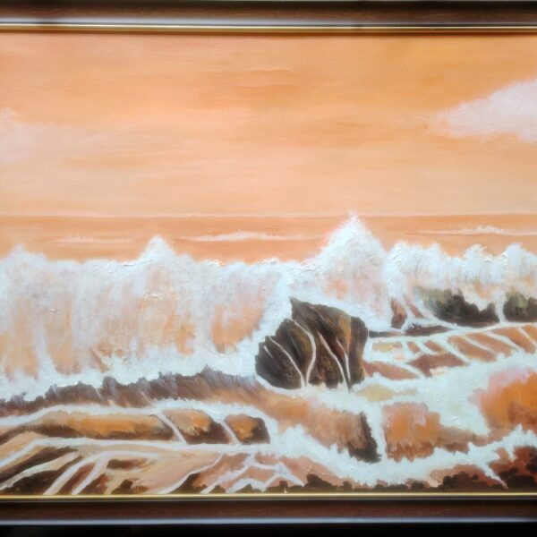Violent Seascape in orange shade
