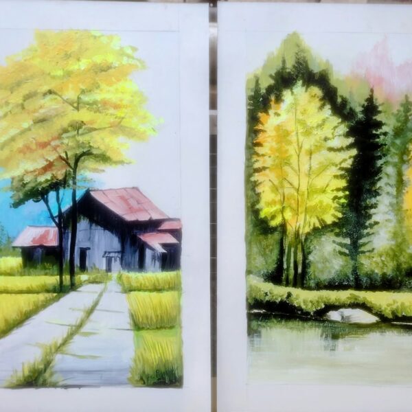 2 Landscape painting on Mount